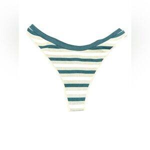 3/25$ NWT PINK Victoria’s Secret Green & White Stripe Ribbed High Leg Thong – M